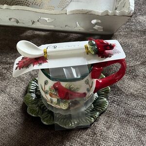 NWT Cardinal Themed Mug and Spoon Set